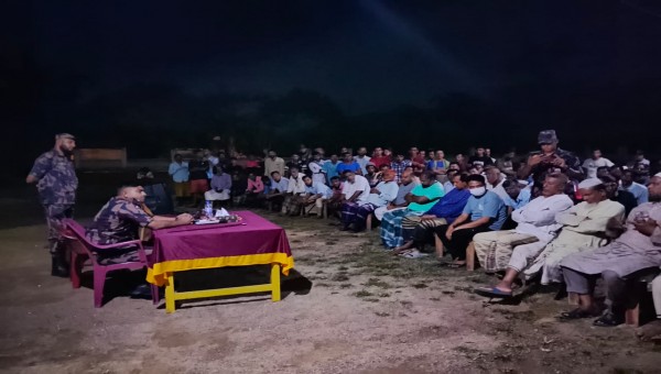 বিছনাকান্দি সীমান্তে অপরাধ দমনে ৪৮ বিজিবির জনসচেতনতা মূলক সভা