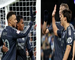 এমবাপের জোড়া গোলে হাফ ছেড়ে বাঁচল রিয়াল