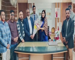 বিদায়ী ইউএনও ঊর্মি রায়কে দক্ষিণ সুরমা প্রেসক্লাব এর ফুলের শুভেচ্ছা