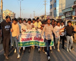 গোলাপগঞ্জে জেলা ছাত্রদলকে ধন্যবাদ জানিয়ে পৌর ছাত্রদলের আনন্দ মিছিল