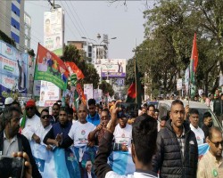 উৎসবমুখর পরিবেশে সমাবেশস্থলে জড়ো হচ্ছেন বিএনপি নেতাকর্মীরা