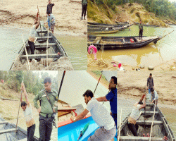 জৈন্তাপুরে ২ লক্ষ টাকার ইঞ্জিন নৌকা ধ্বং*স